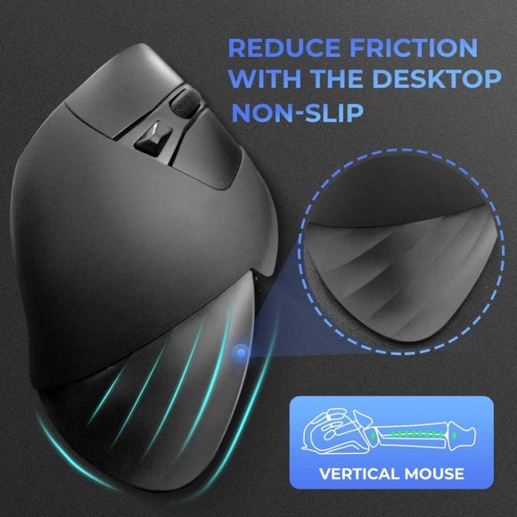 DAREU Vertical Ergonomic 89g Lightweight Optical Mouse, USB Wired Gaming Mouse - Picture 3 of 6